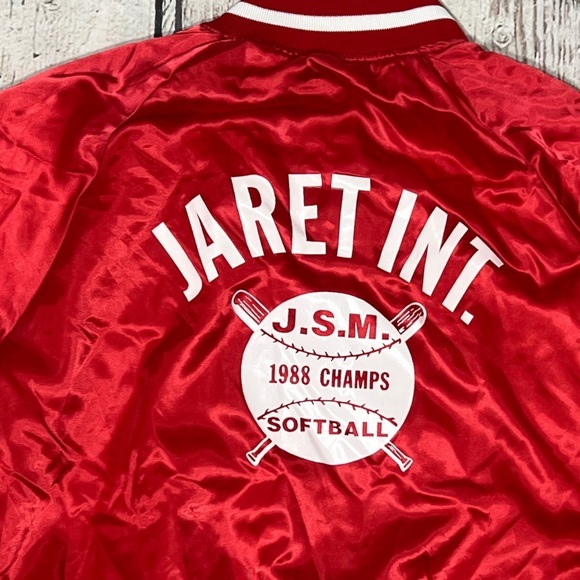 Vintage Jarent Int JSM 1988 Softball Champions Bomber Lightweight Coat Jacket - Picture 3 of 6